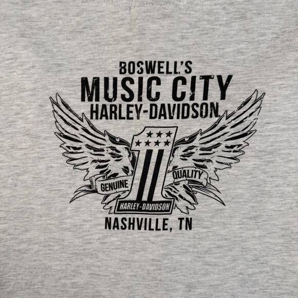 Harley Davidson Motorcycles Boswell's Music City T-Shirt Womens 3XL Feather Gray - Picture 7 of 7